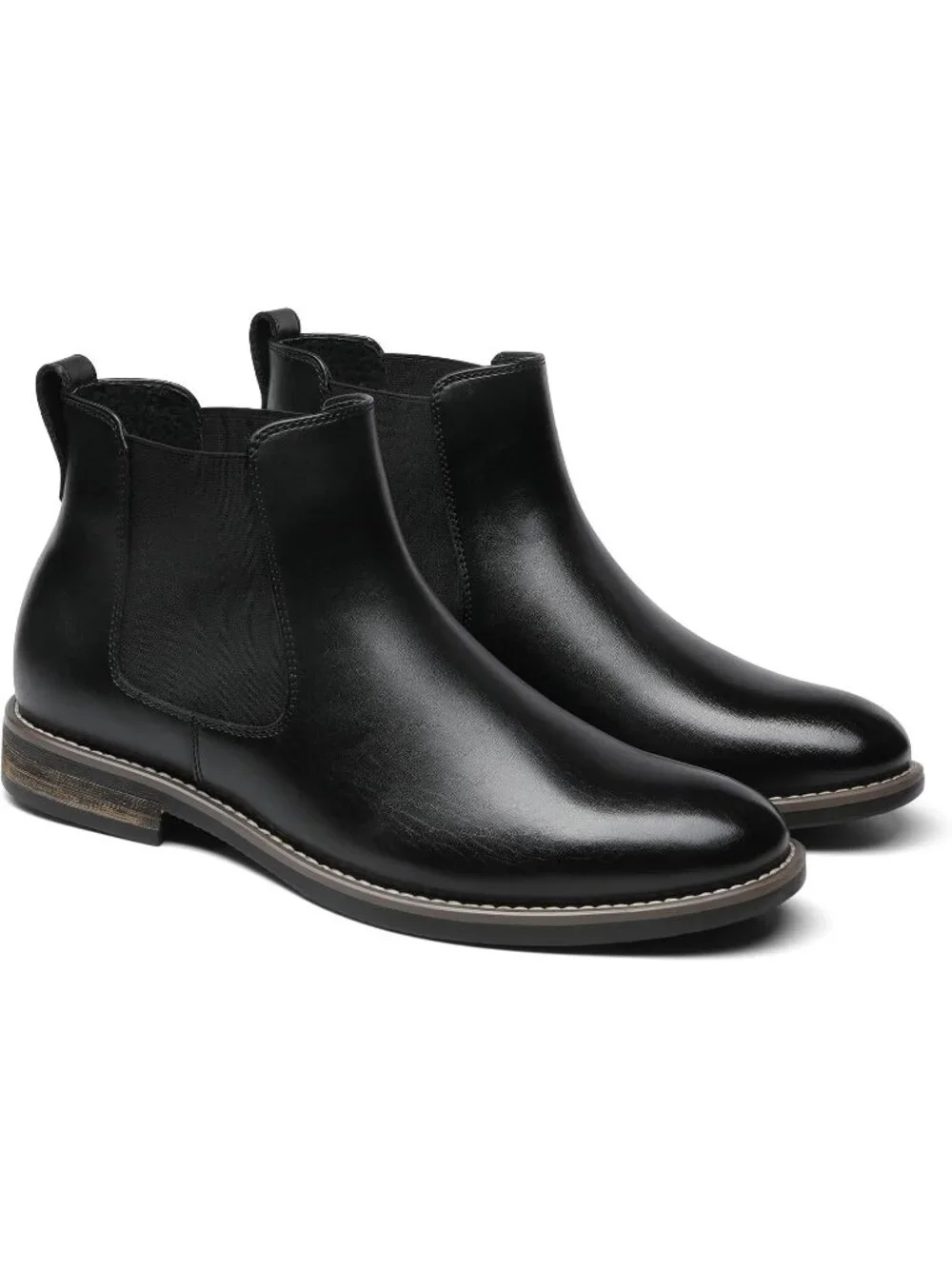 Men's Black Classic Chelsea Ankle Crease-Resistant Soft Upper Cushioned Boots